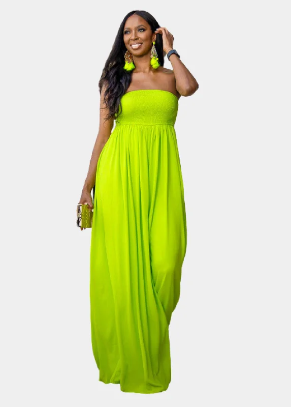 Venice Wide Leg Jumpsuit - Lime Cargo jumpsuit, Casual, Functional, Street style